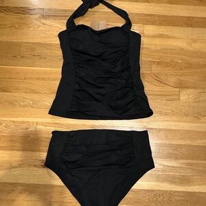 Boden Black Halter Bikini Set